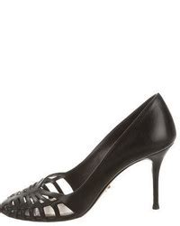 prada cut out|Prada leather pumps.